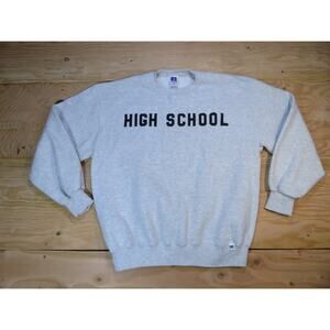 High School Russell Athletic Sweatshirt Sweater Gray Sz XL 90s